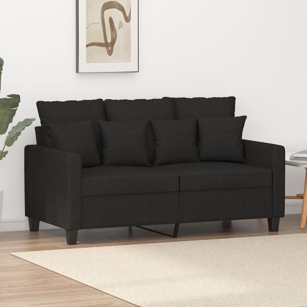 Canapé à 2 places Noir 120 cm Tissu - XIOS