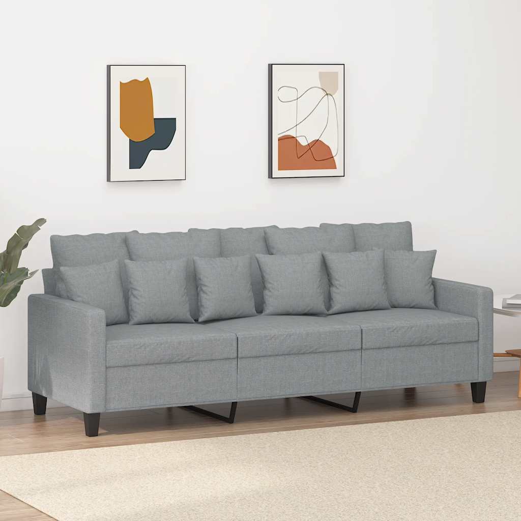 Canapé à 3 places Gris clair 180 cm Tissu - XIOS