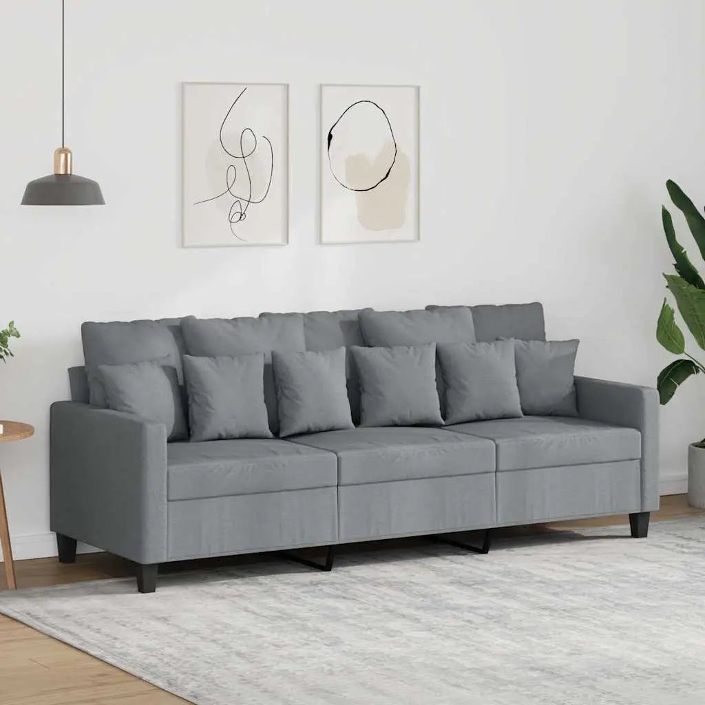 Canapé à 3 places Gris clair 180 cm Tissu - XIOS