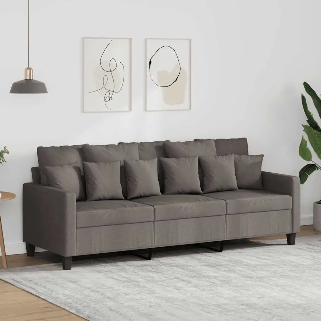 Canapé à 3 places Taupe 180 cm Tissu - XIOS