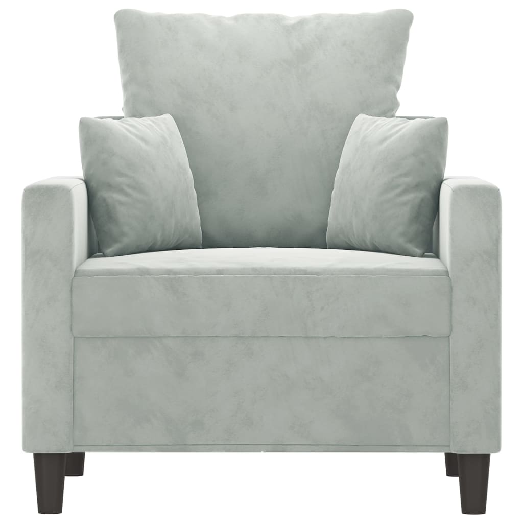 Fauteuil Gris clair 60 cm Velours - XIOS