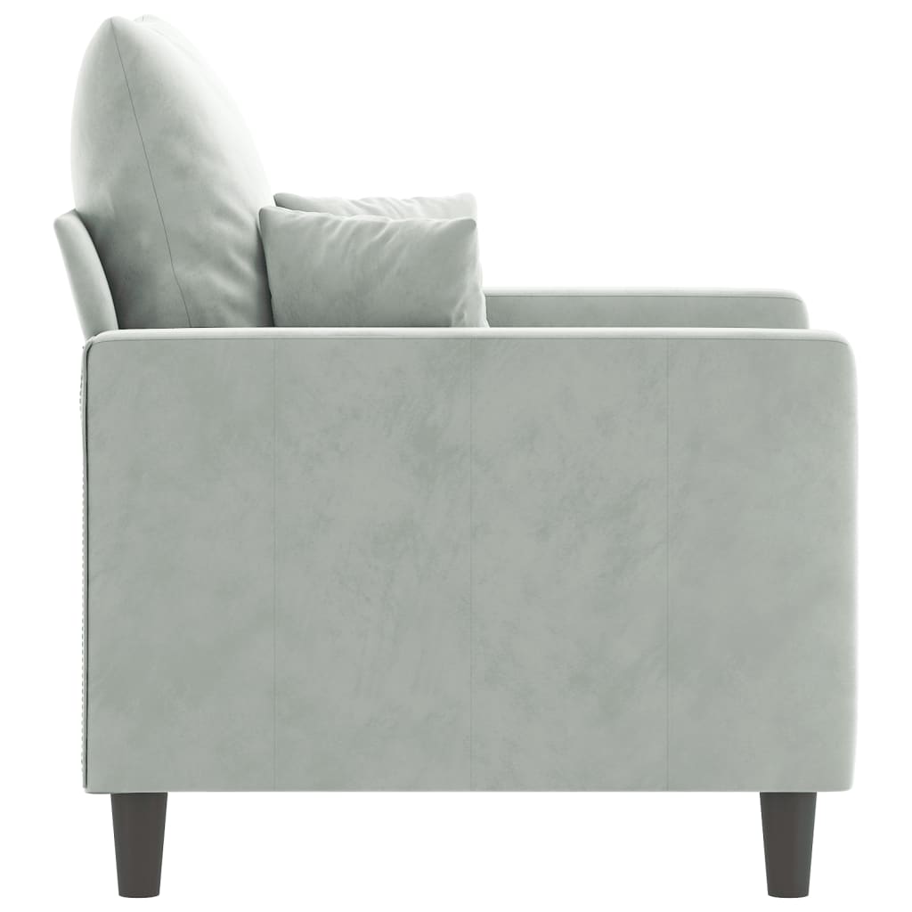 Fauteuil Gris clair 60 cm Velours - XIOS