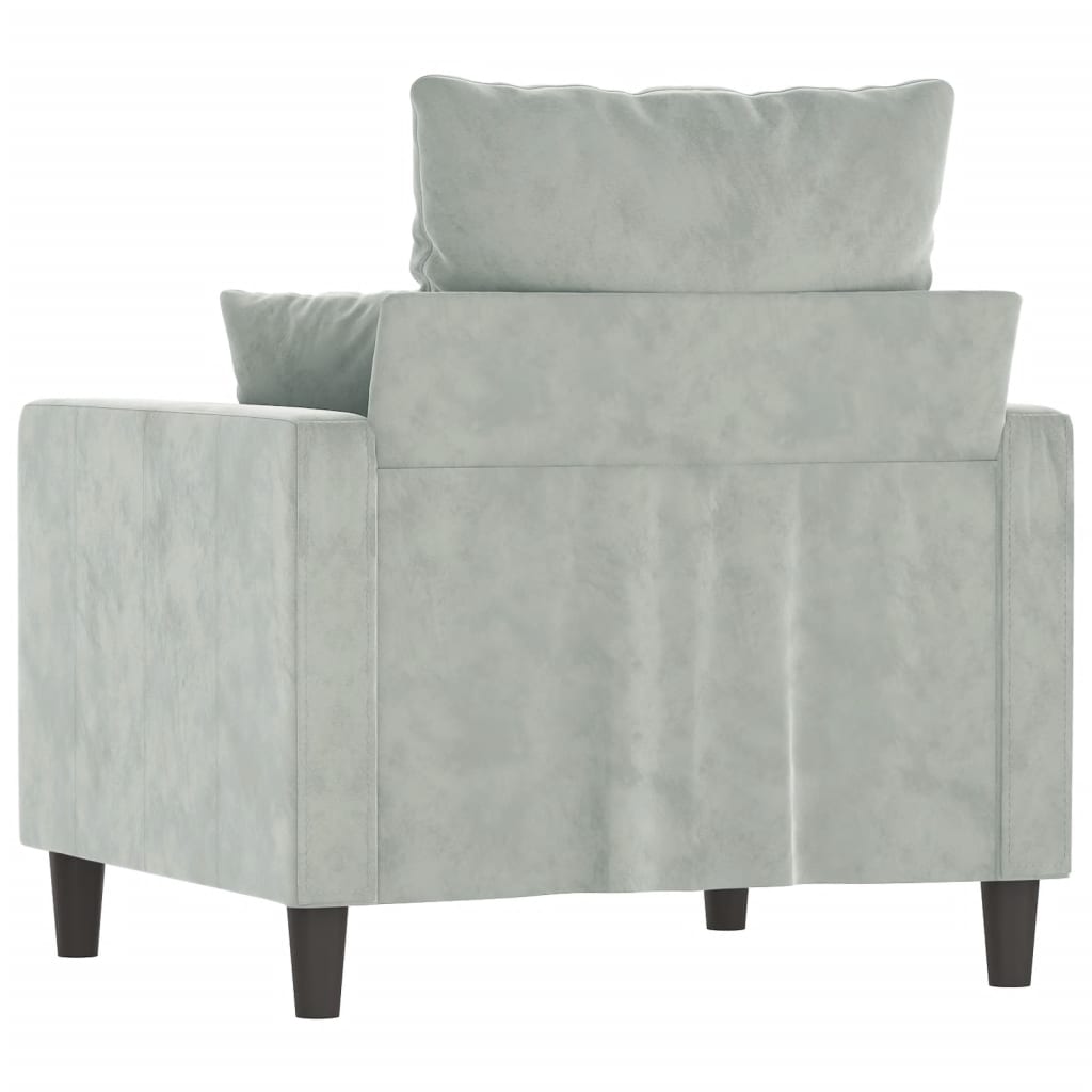 Fauteuil Gris clair 60 cm Velours - XIOS
