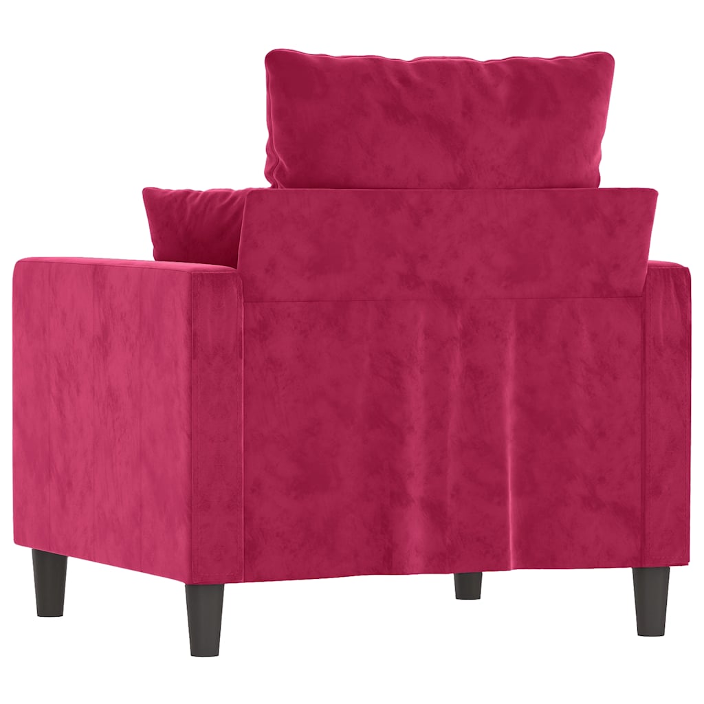 Fauteuil Rouge bordeaux 60 cm Velours - XIOS