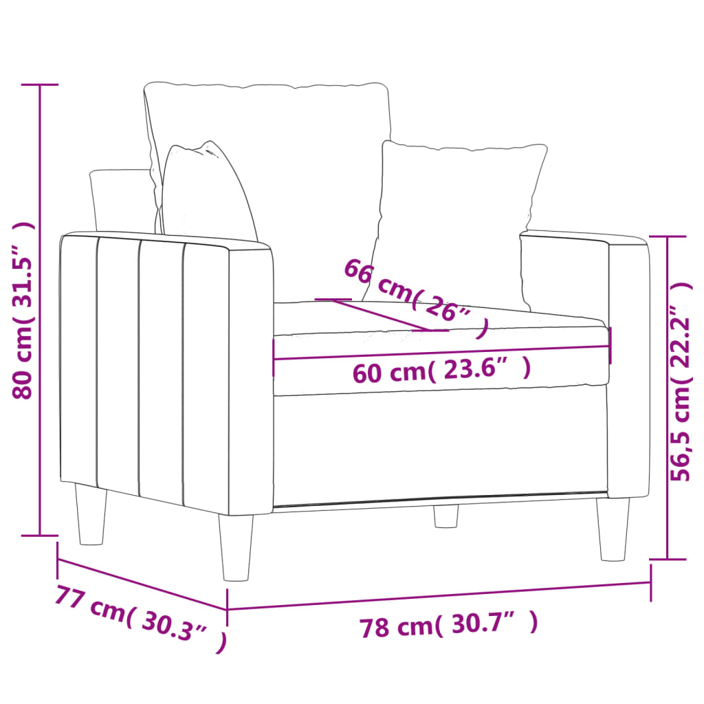 Fauteuil Jaune 60 cm Velours - XIOS