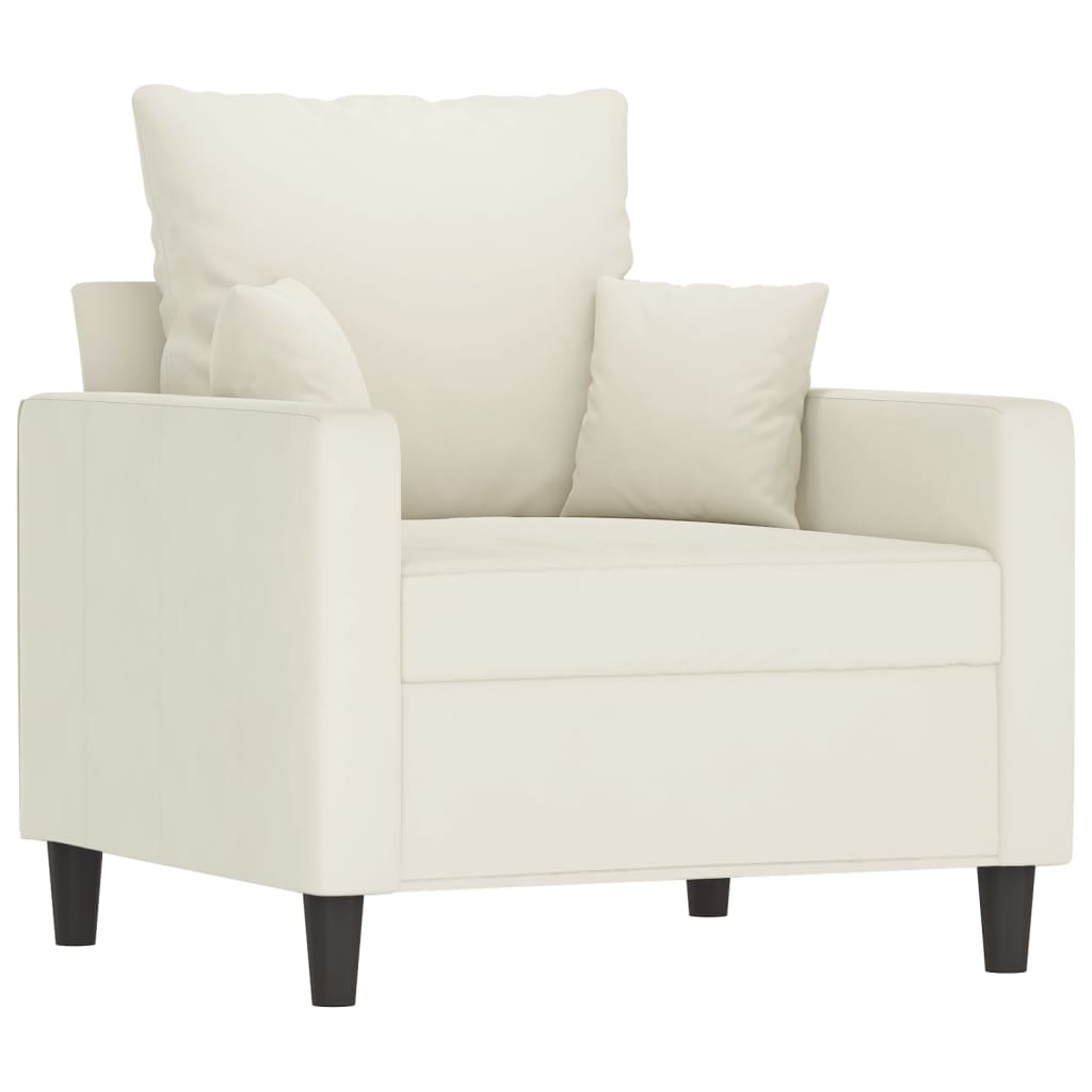 Fauteuil Crème 60 cm Velours - XIOS
