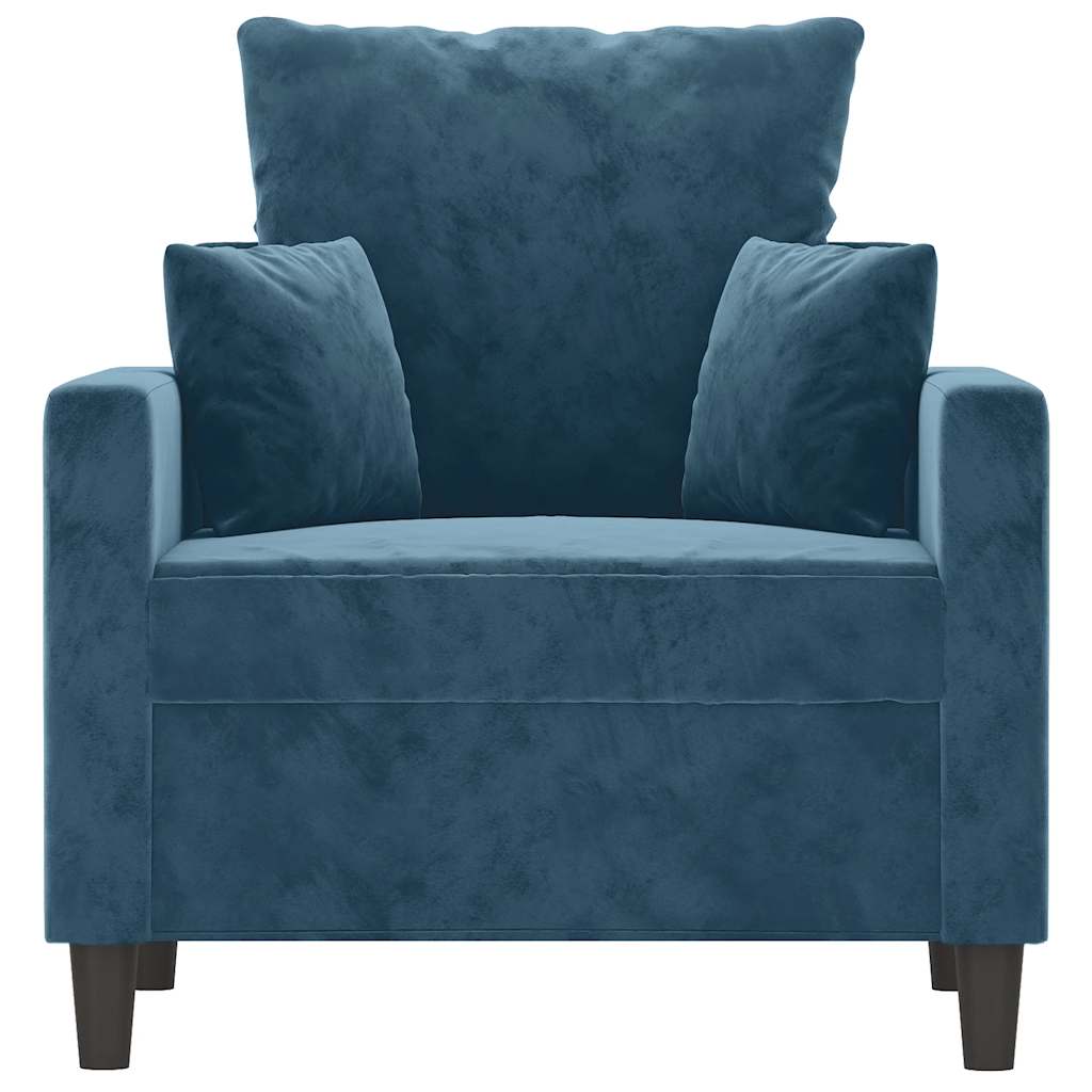 Fauteuil Bleu 60 cm Velours - XIOS