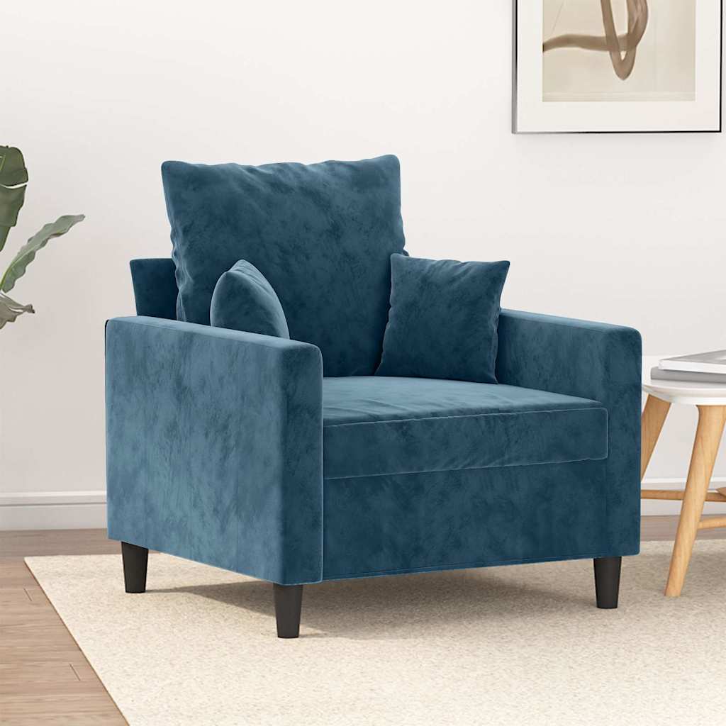 Fauteuil Bleu 60 cm Velours - XIOS