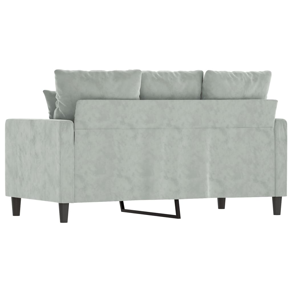 Canapé à 2 places Gris clair 120 cm Velours - XIOS