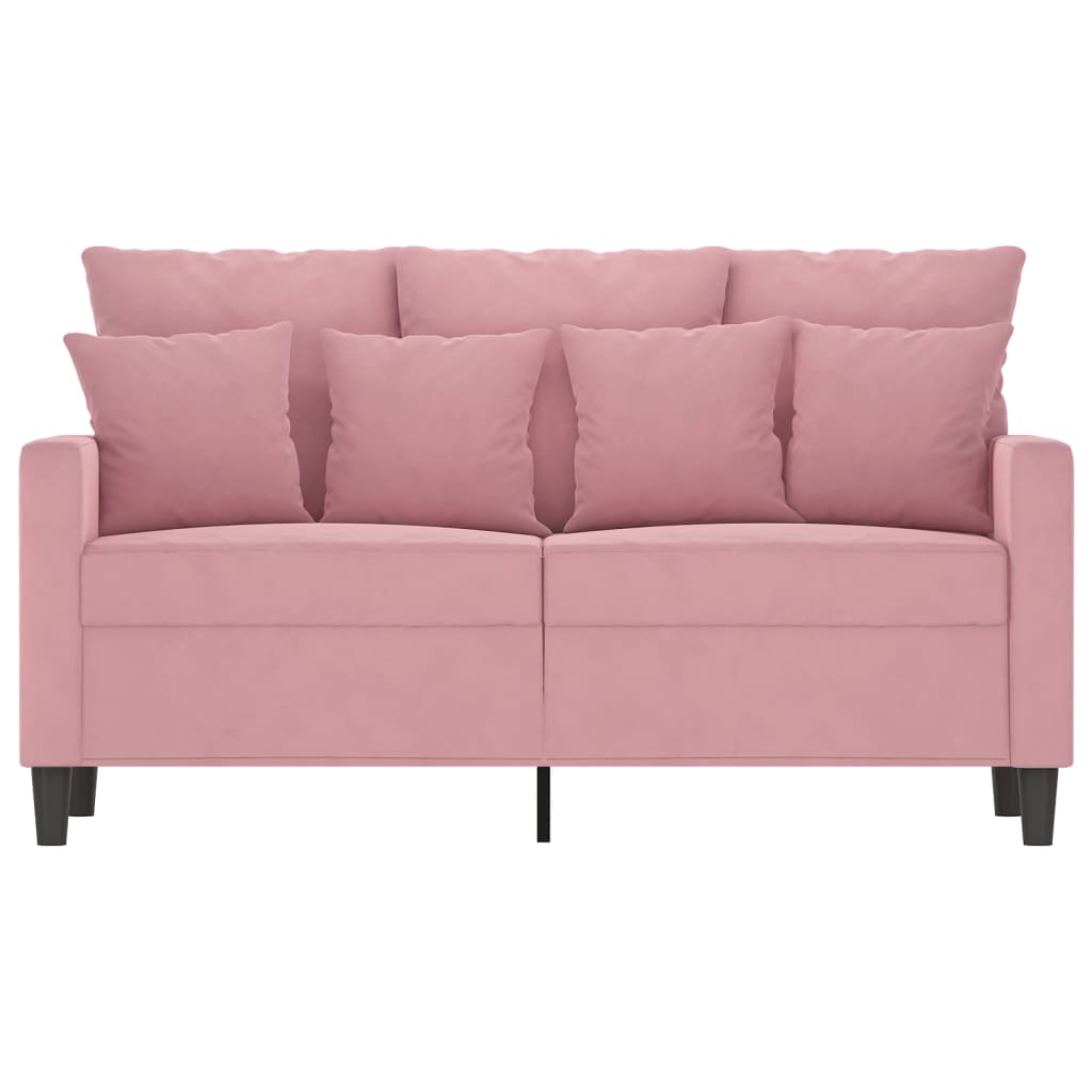 Canapé à 2 places Rose 120 cm Velours - XIOS