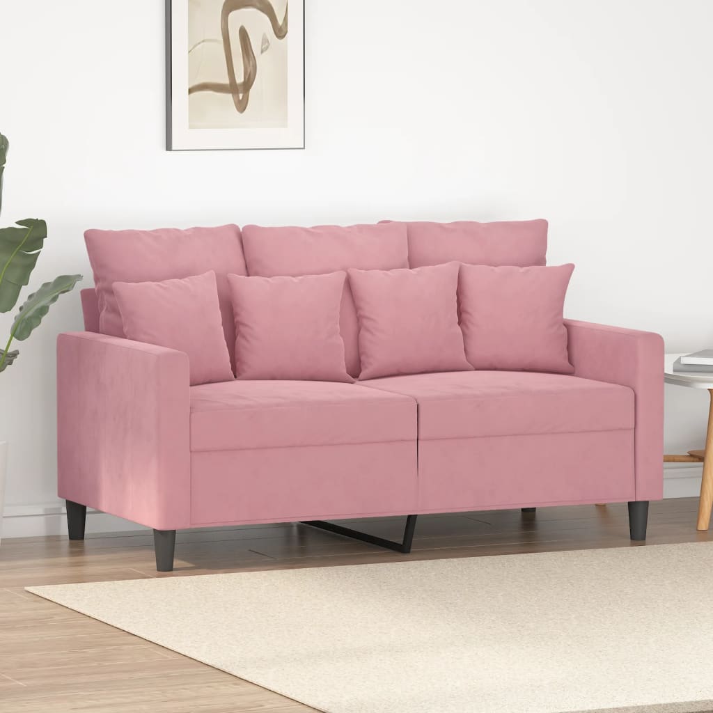 Canapé à 2 places Rose 120 cm Velours - XIOS