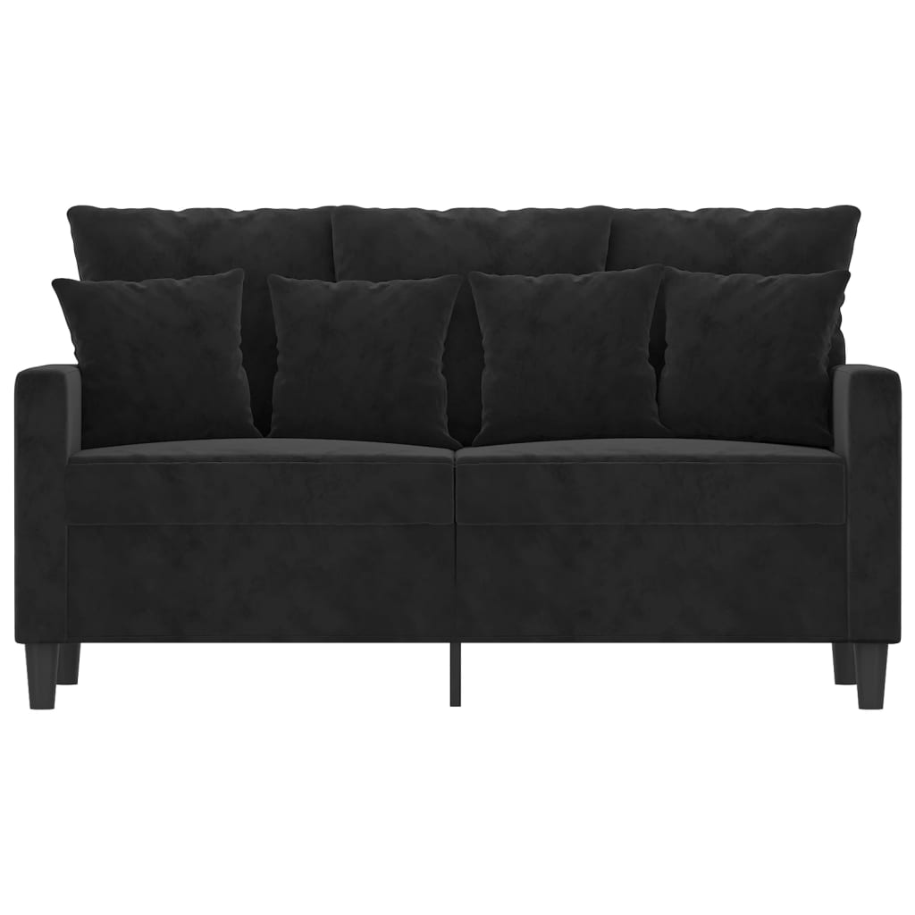 Canapé à 2 places Noir 120 cm Velours - XIOS