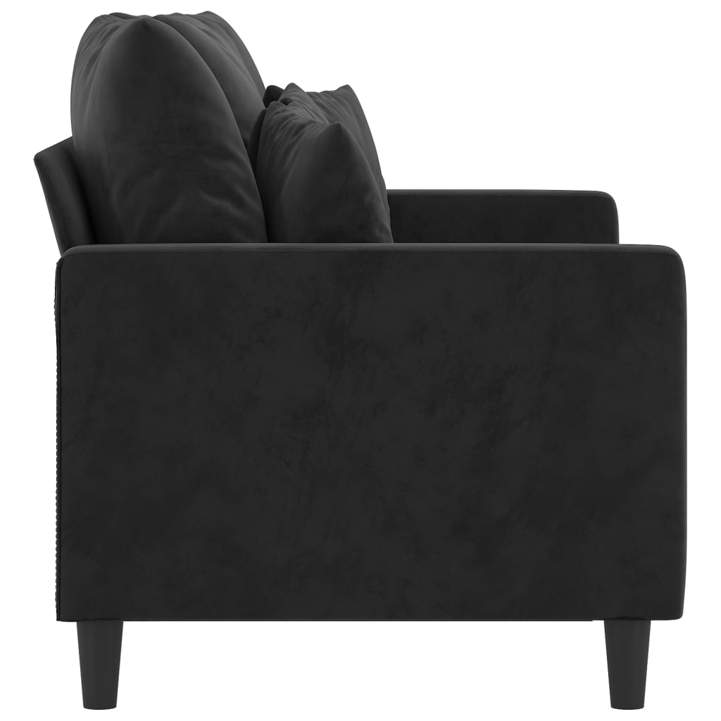 Canapé à 2 places Noir 120 cm Velours - XIOS