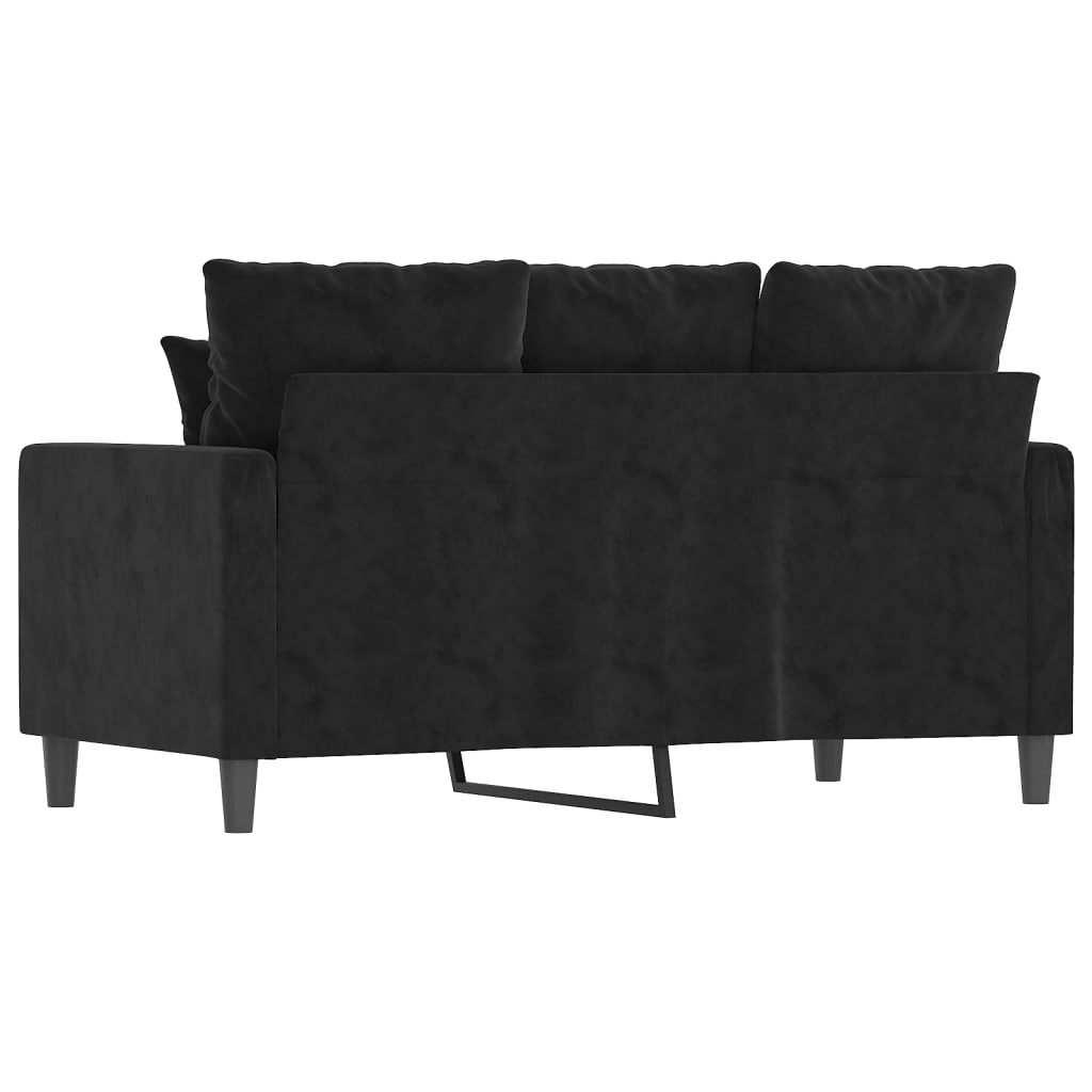 Canapé à 2 places Noir 120 cm Velours - XIOS