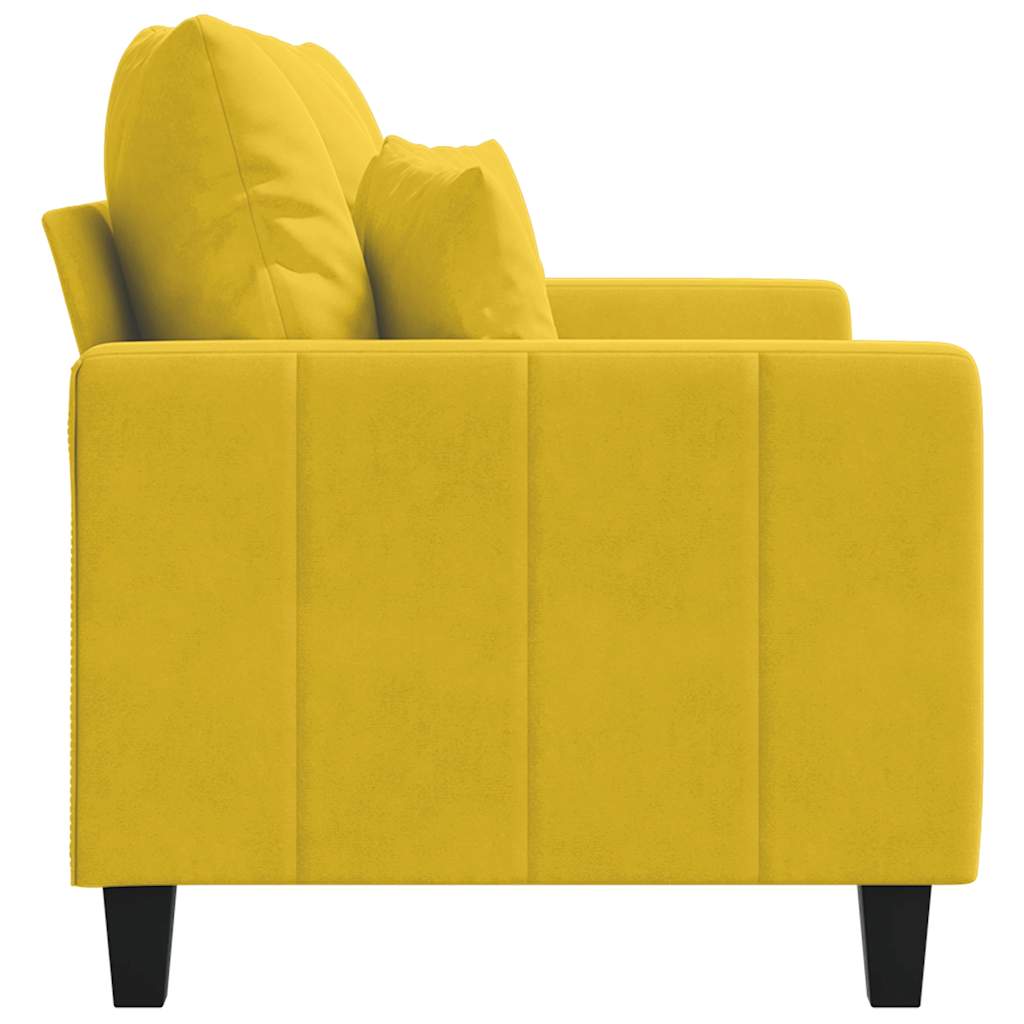 Canapé à 2 places Jaune 120 cm Velours - XIOS
