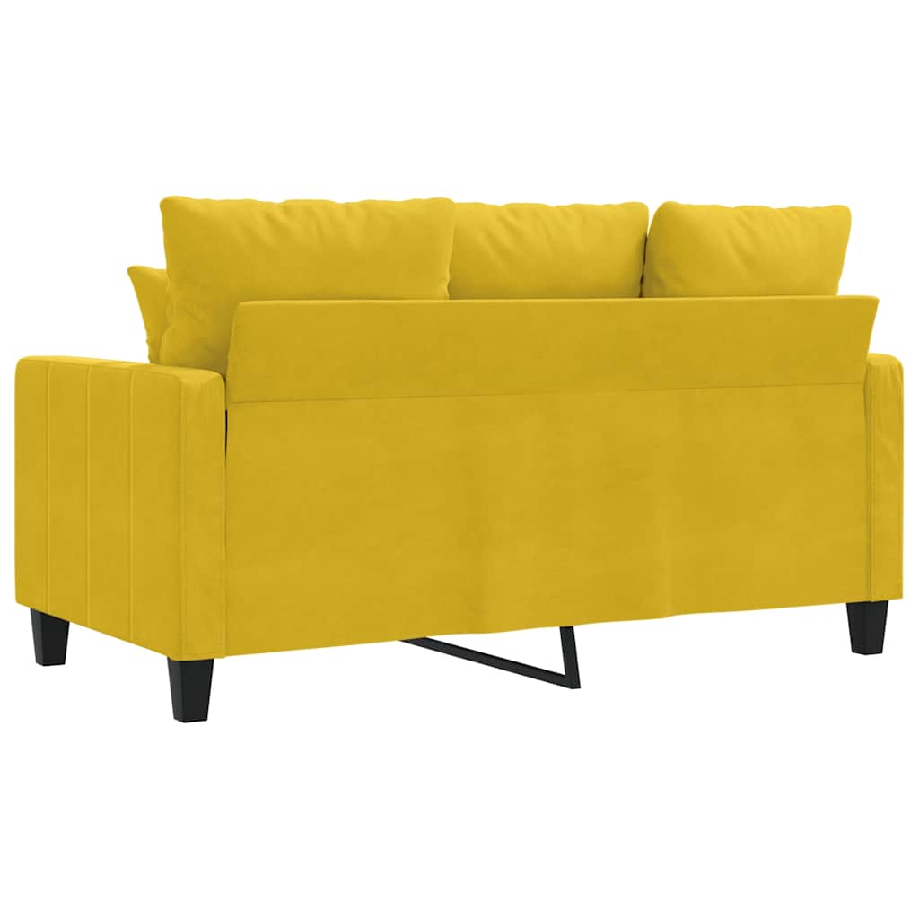 Canapé à 2 places Jaune 120 cm Velours - XIOS