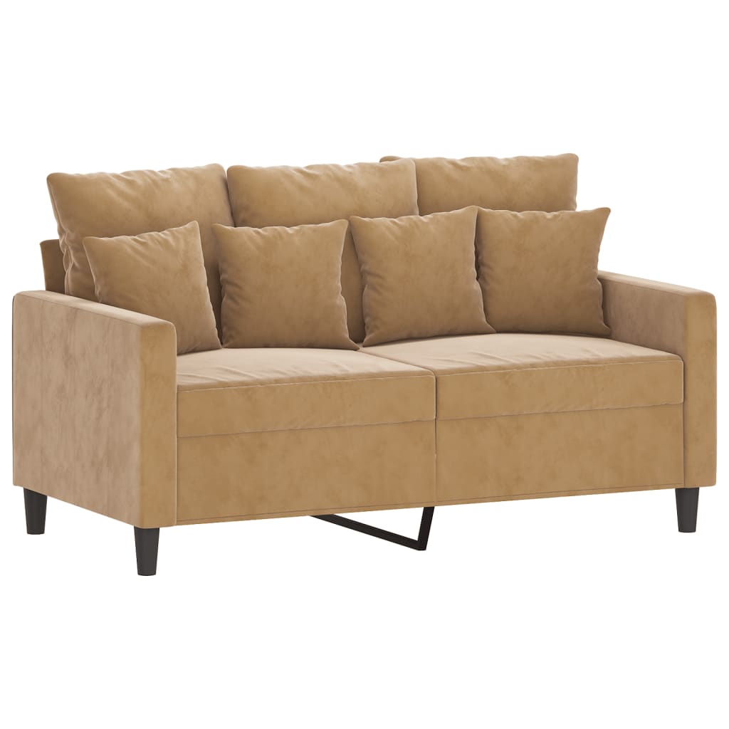 Canapé à 2 places Marron 120 cm Velours - XIOS