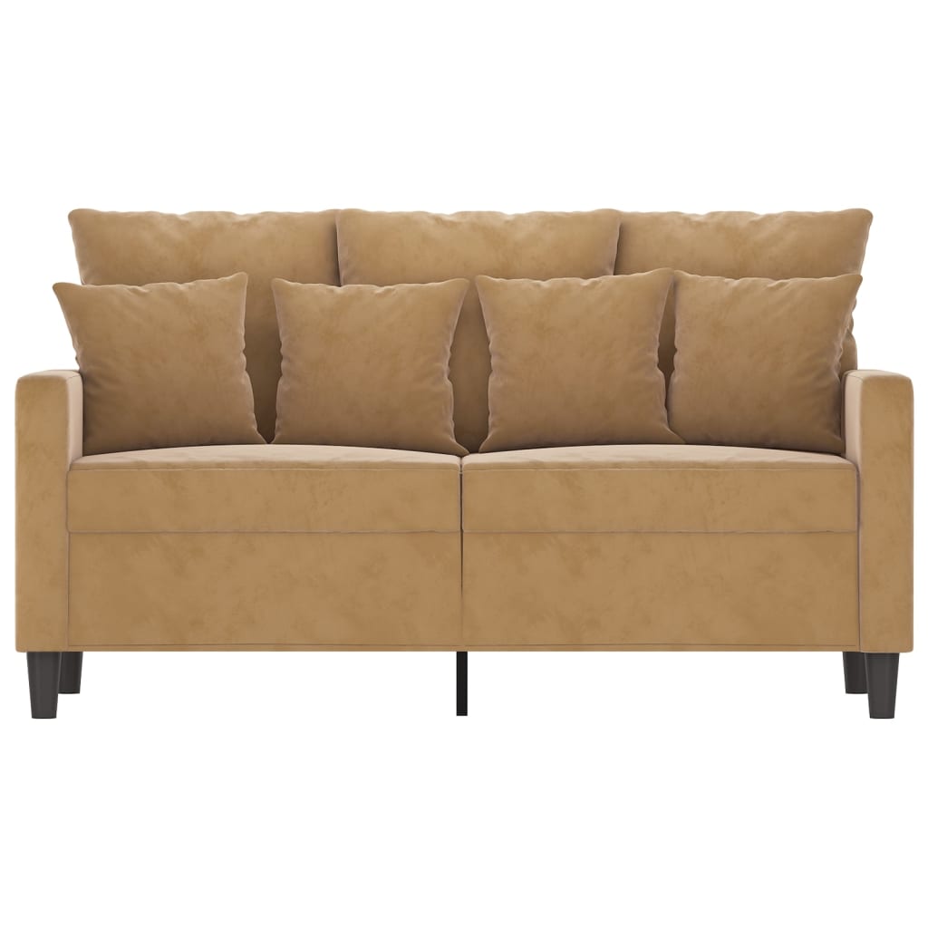 Canapé à 2 places Marron 120 cm Velours - XIOS
