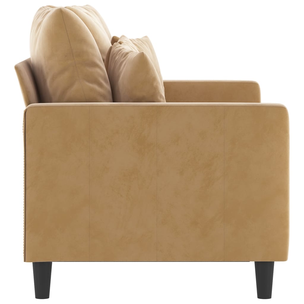 Canapé à 2 places Marron 120 cm Velours - XIOS