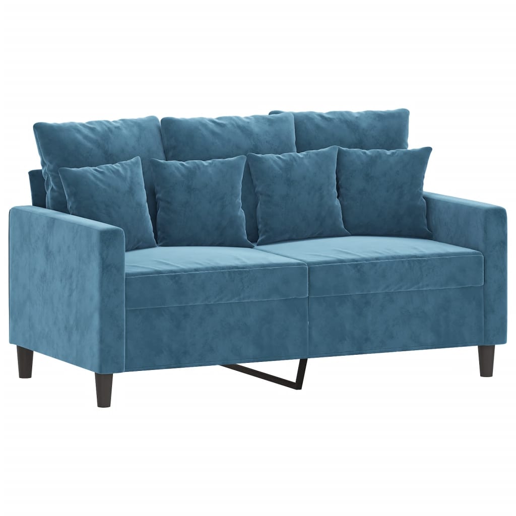 Canapé à 2 places Bleu 120 cm Velours - XIOS