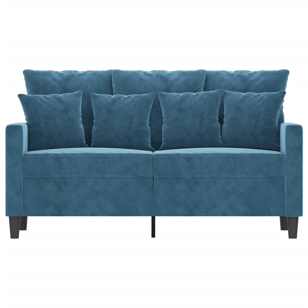 Canapé à 2 places Bleu 120 cm Velours - XIOS