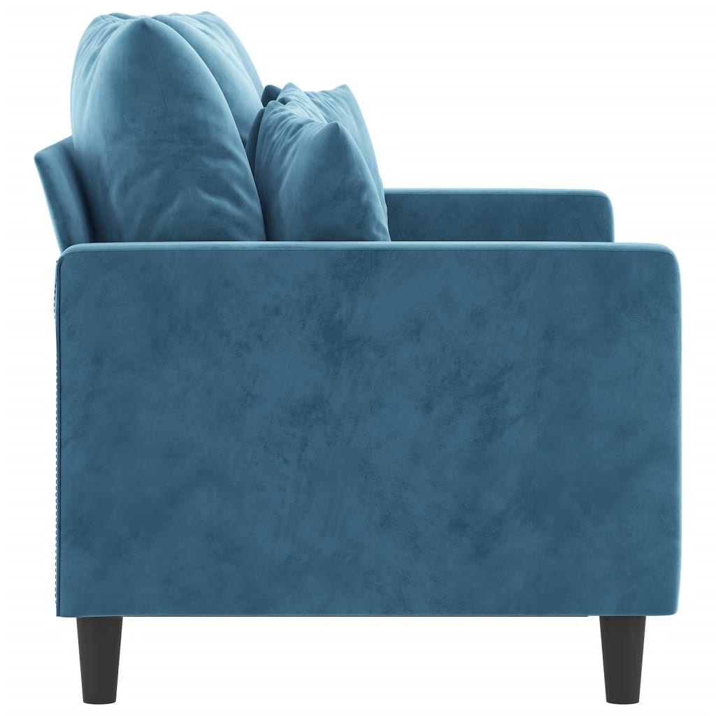 Canapé à 2 places Bleu 120 cm Velours - XIOS