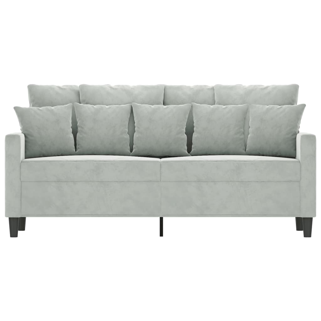 Canapé à 2 places Gris clair 140 cm Velours - XIOS