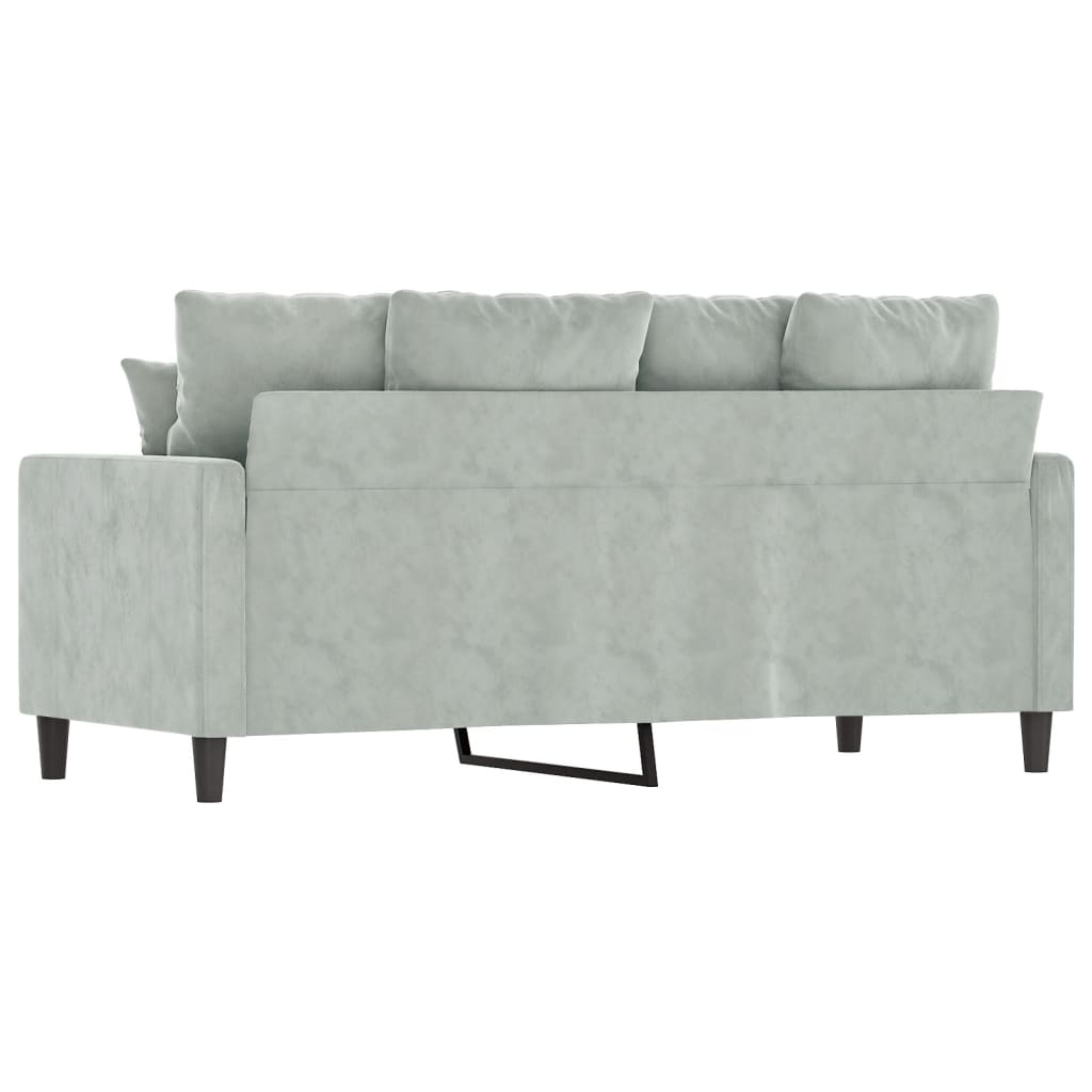 Canapé à 2 places Gris clair 140 cm Velours - XIOS