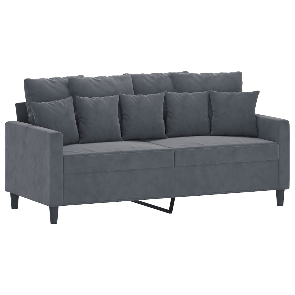Canapé à 2 places Gris foncé 140 cm Velours - XIOS