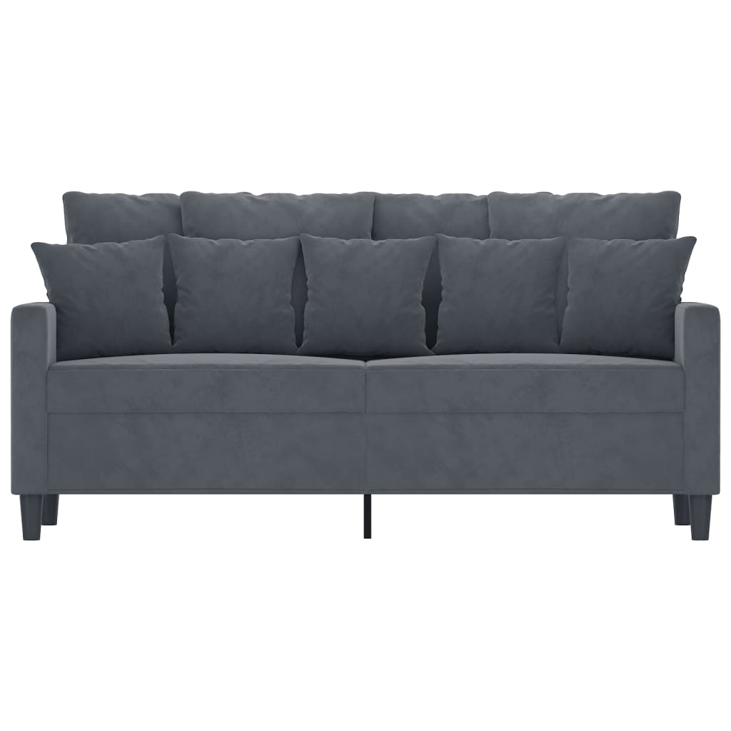 Canapé à 2 places Gris foncé 140 cm Velours - XIOS