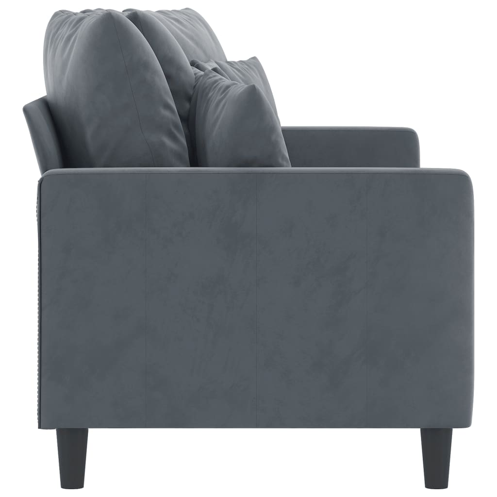 Canapé à 2 places Gris foncé 140 cm Velours - XIOS