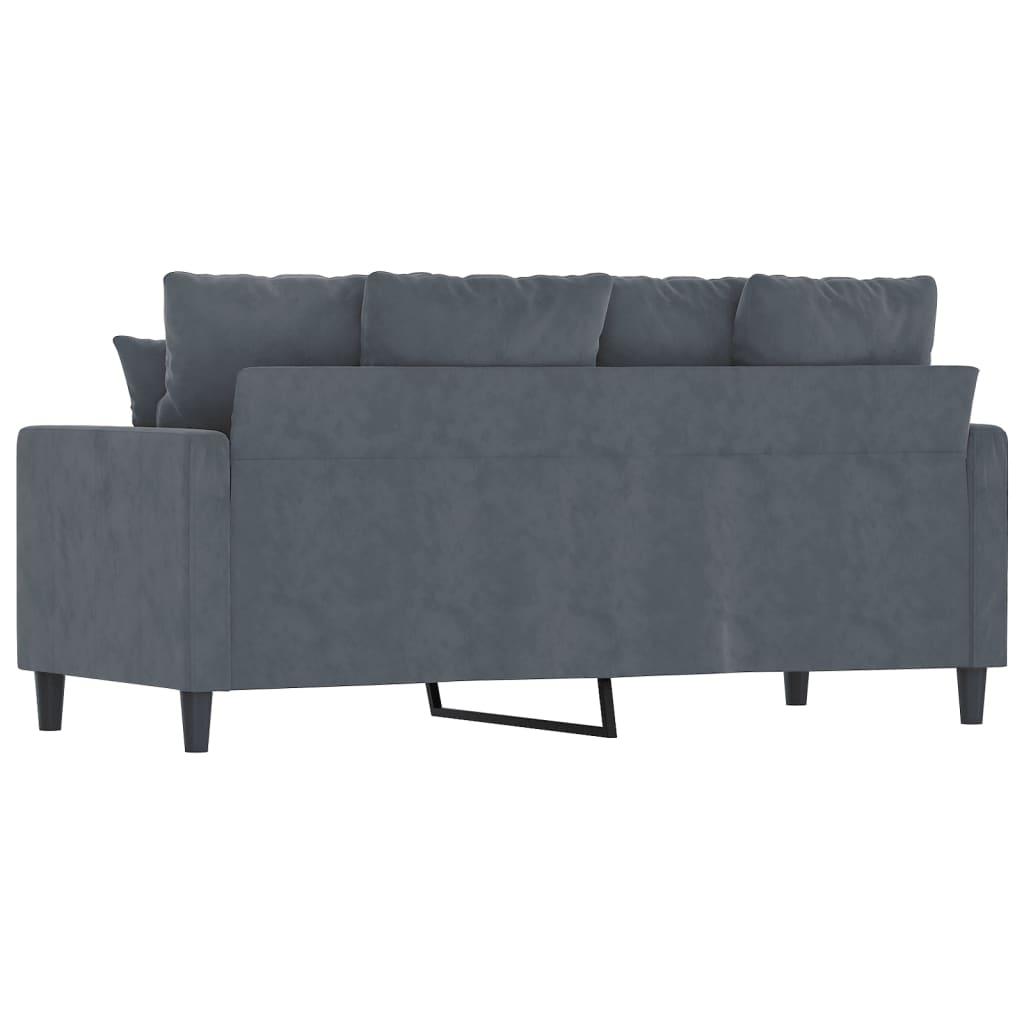 Canapé à 2 places Gris foncé 140 cm Velours - XIOS