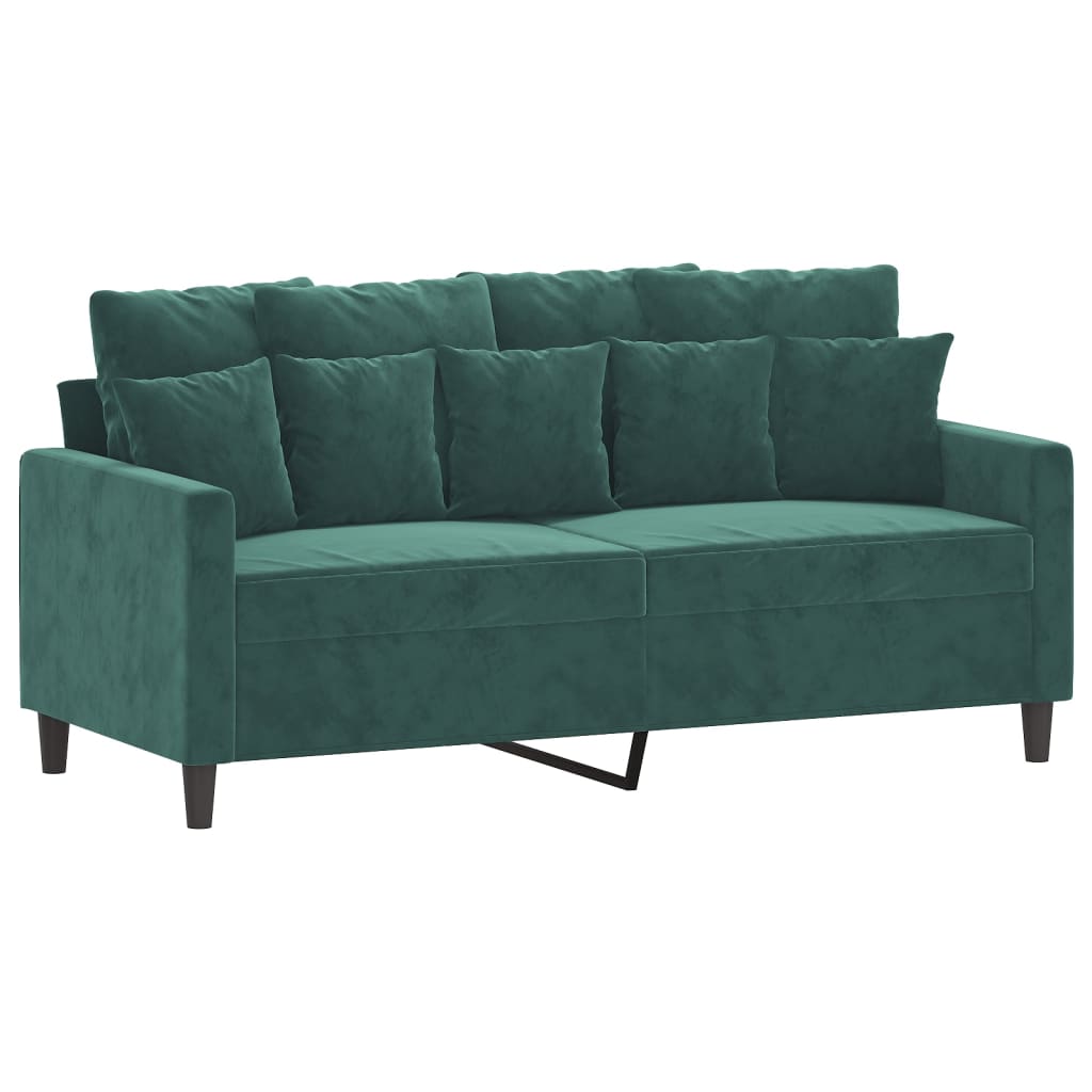 Canapé à 2 places Vert foncé 140 cm Velours - XIOS