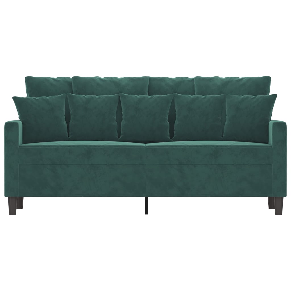 Canapé à 2 places Vert foncé 140 cm Velours - XIOS