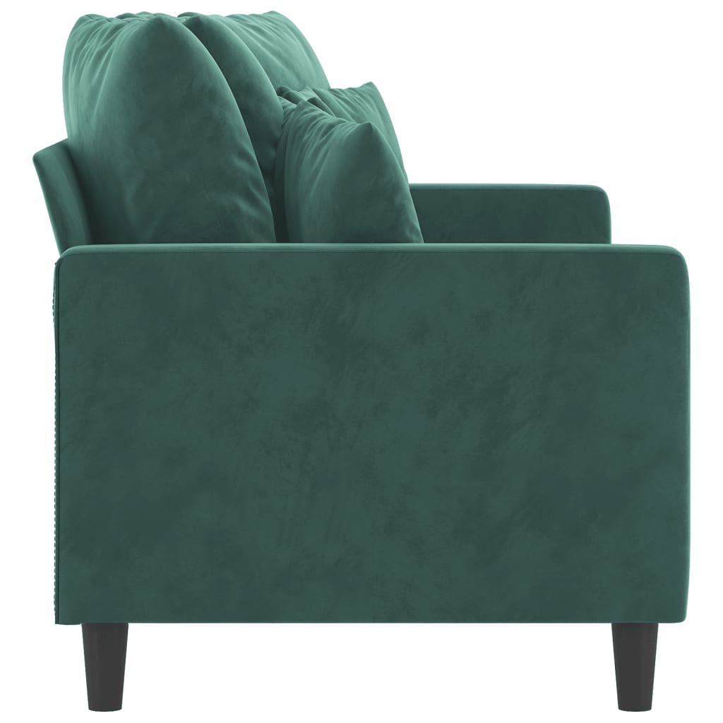Canapé à 2 places Vert foncé 140 cm Velours - XIOS