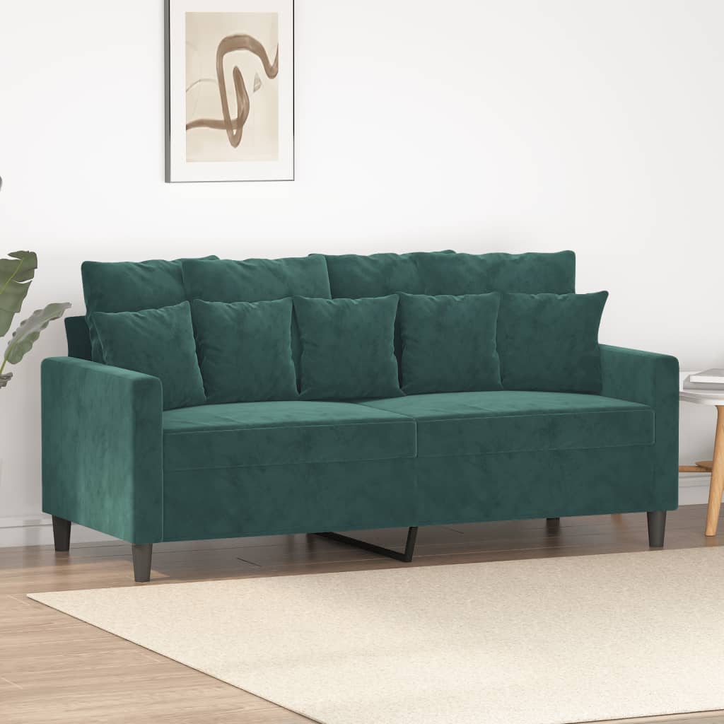 Canapé à 2 places Vert foncé 140 cm Velours - XIOS