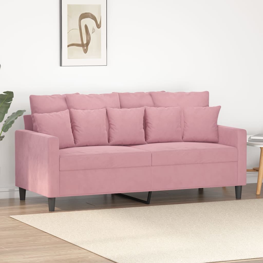 Canapé à 2 places Rose 140 cm Velours - XIOS