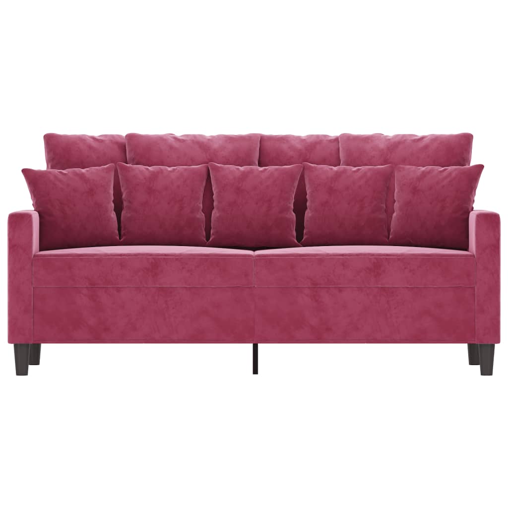 Canapé à 2 places Rouge bordeaux 140 cm Velours - XIOS