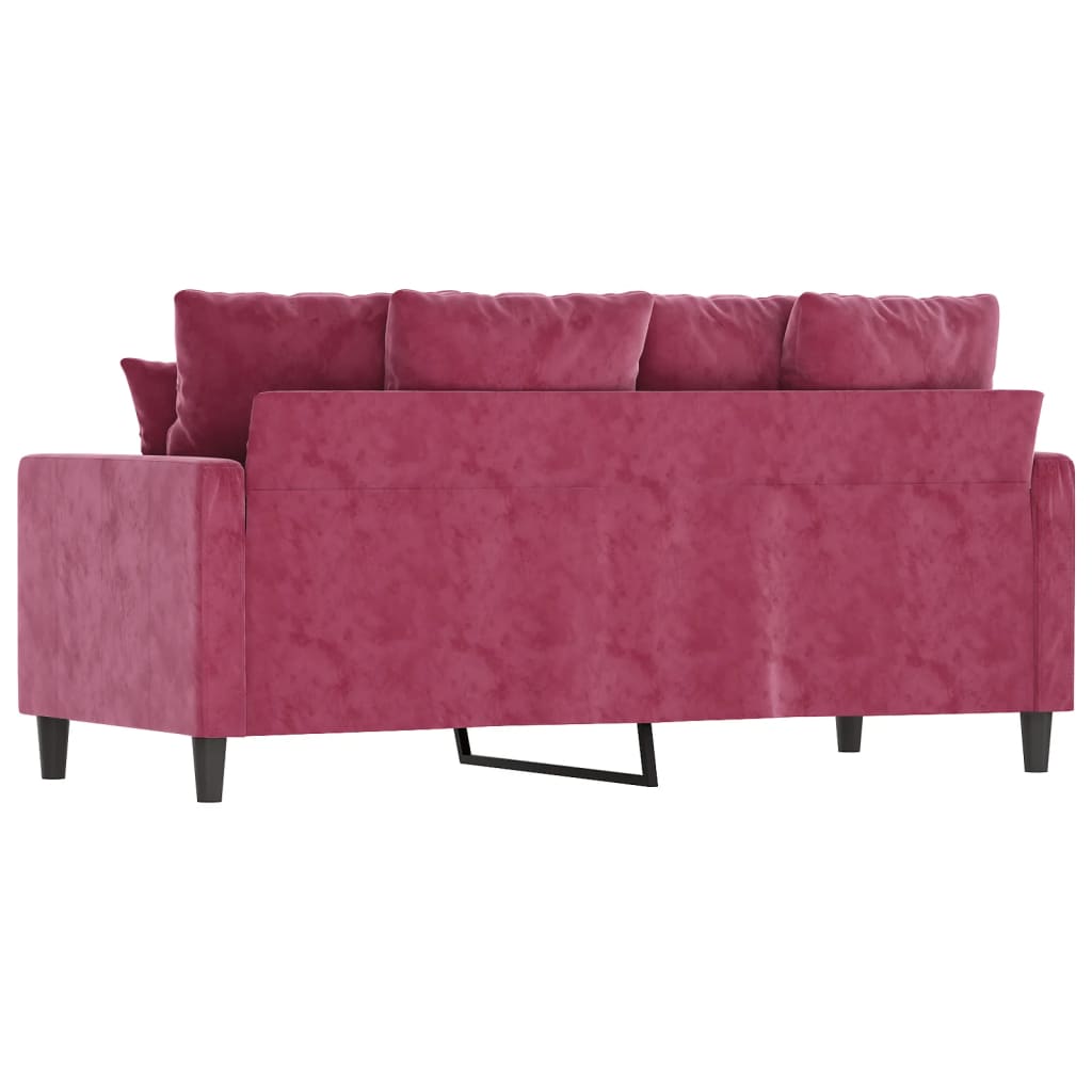 Canapé à 2 places Rouge bordeaux 140 cm Velours - XIOS
