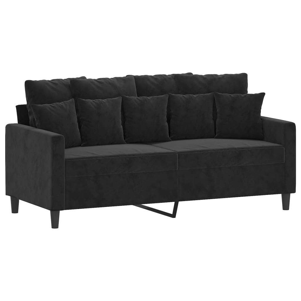 Canapé à 2 places Noir 140 cm Velours - XIOS