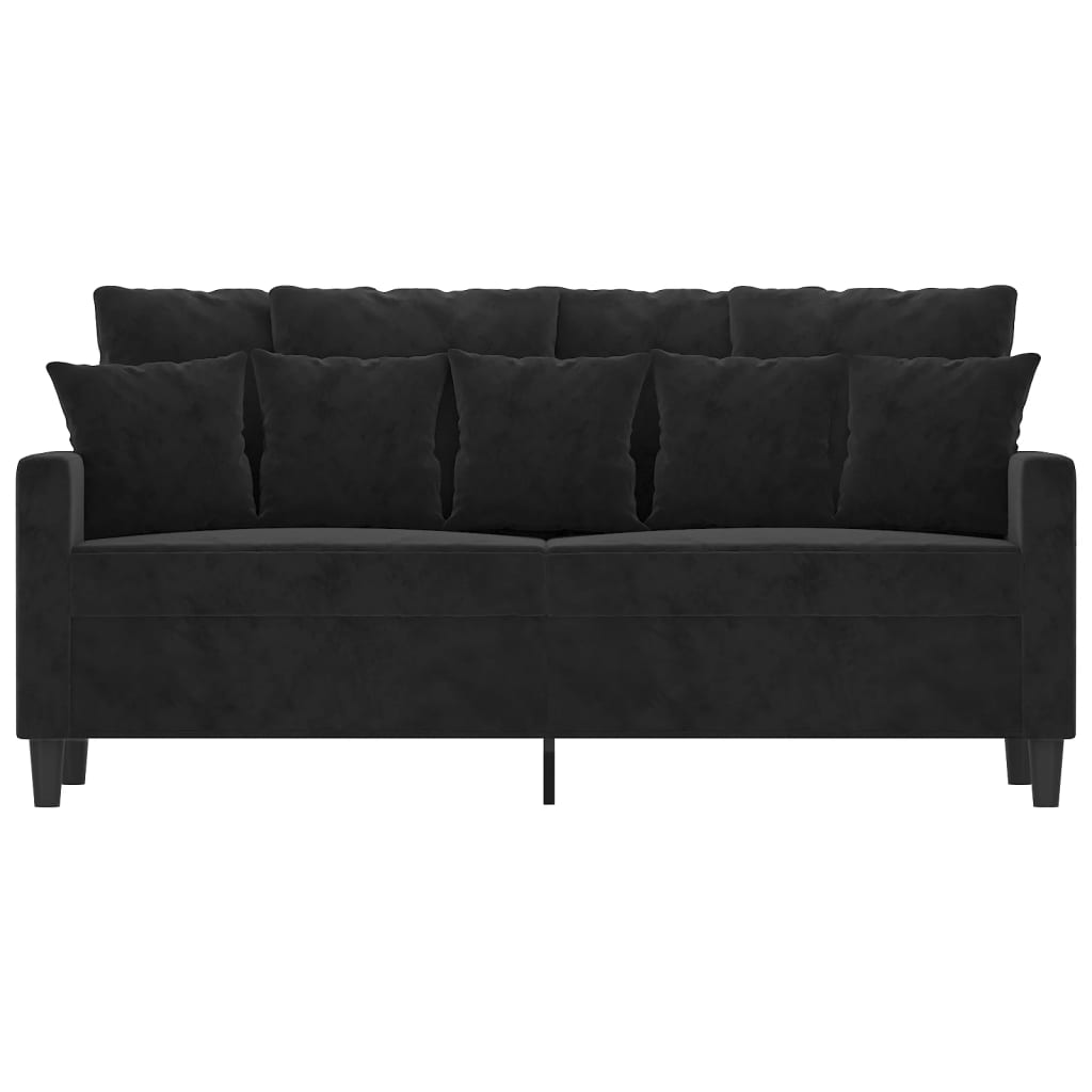 Canapé à 2 places Noir 140 cm Velours - XIOS