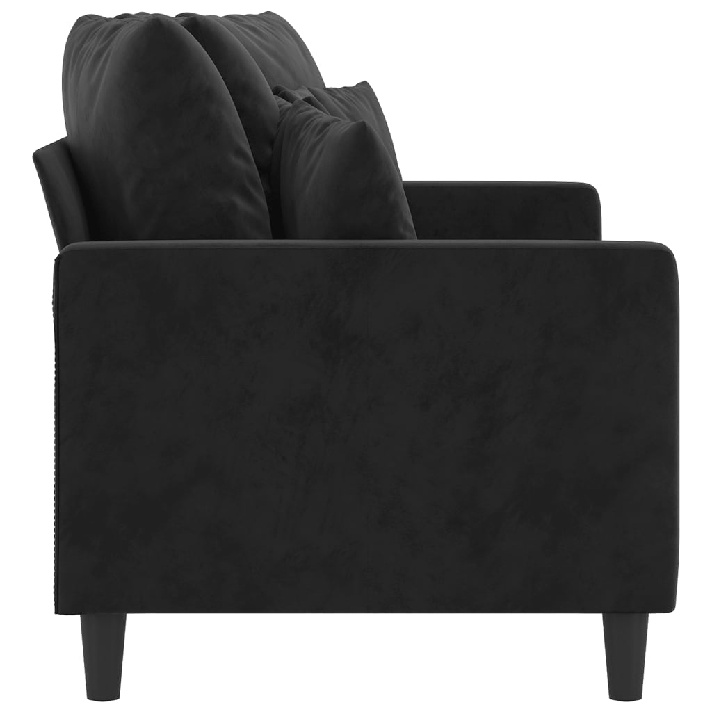 Canapé à 2 places Noir 140 cm Velours - XIOS