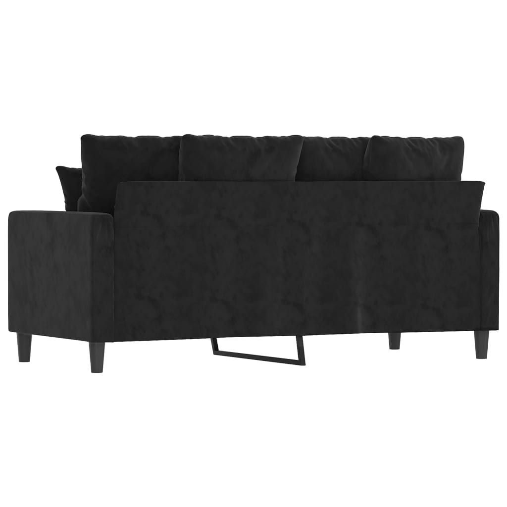 Canapé à 2 places Noir 140 cm Velours - XIOS