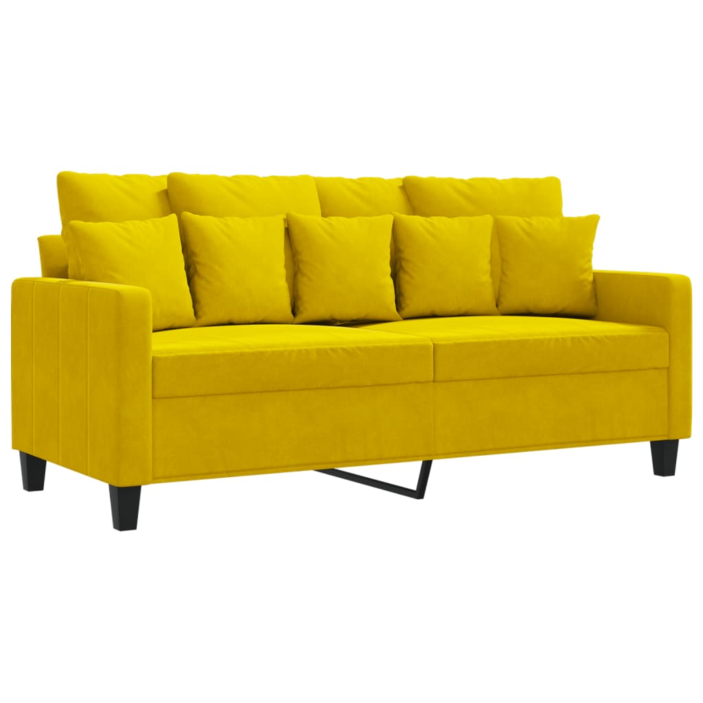 Canapé à 2 places Jaune 140 cm Velours - XIOS