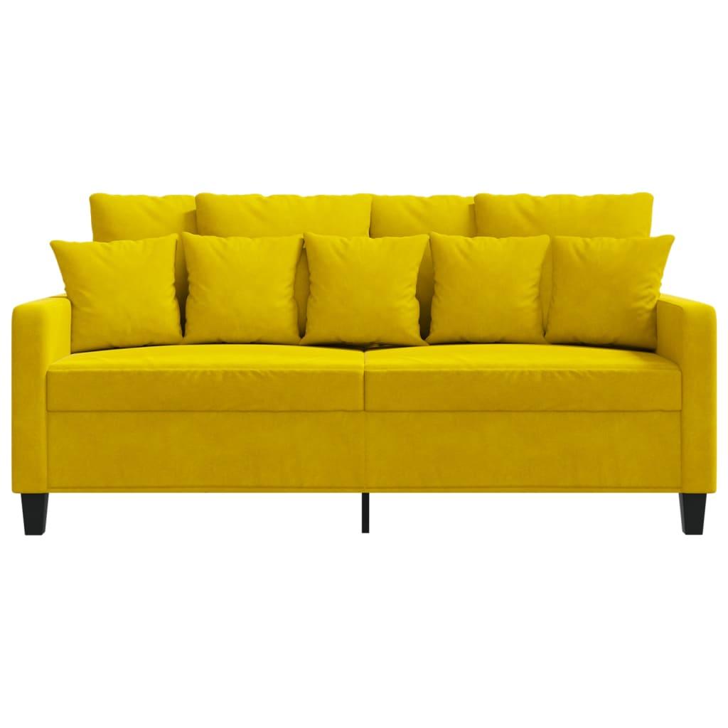 Canapé à 2 places Jaune 140 cm Velours - XIOS