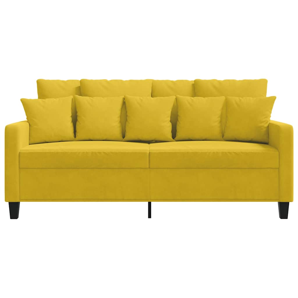 Canapé à 2 places Jaune 140 cm Velours - XIOS