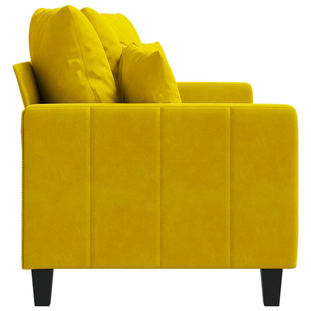 Canapé à 2 places Jaune 140 cm Velours - XIOS