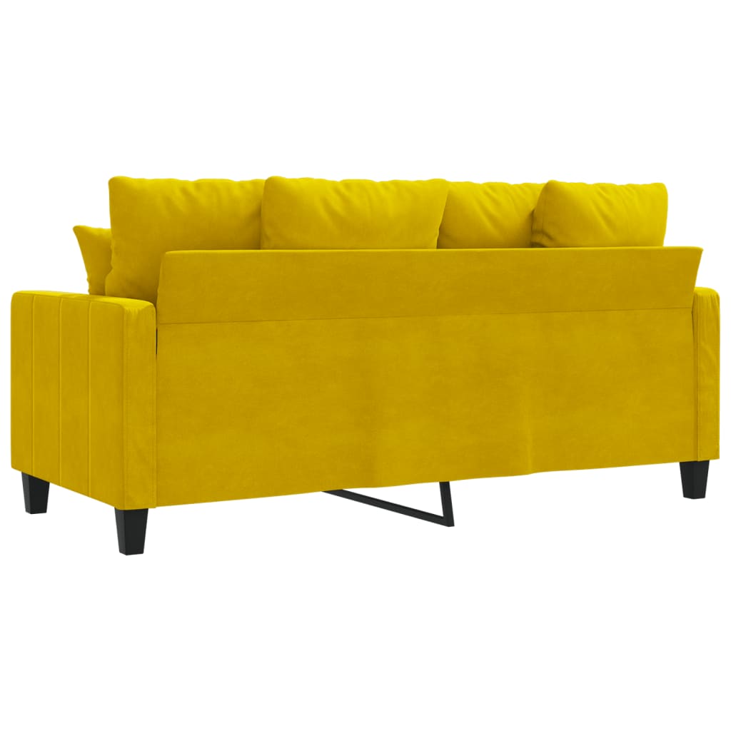 Canapé à 2 places Jaune 140 cm Velours - XIOS