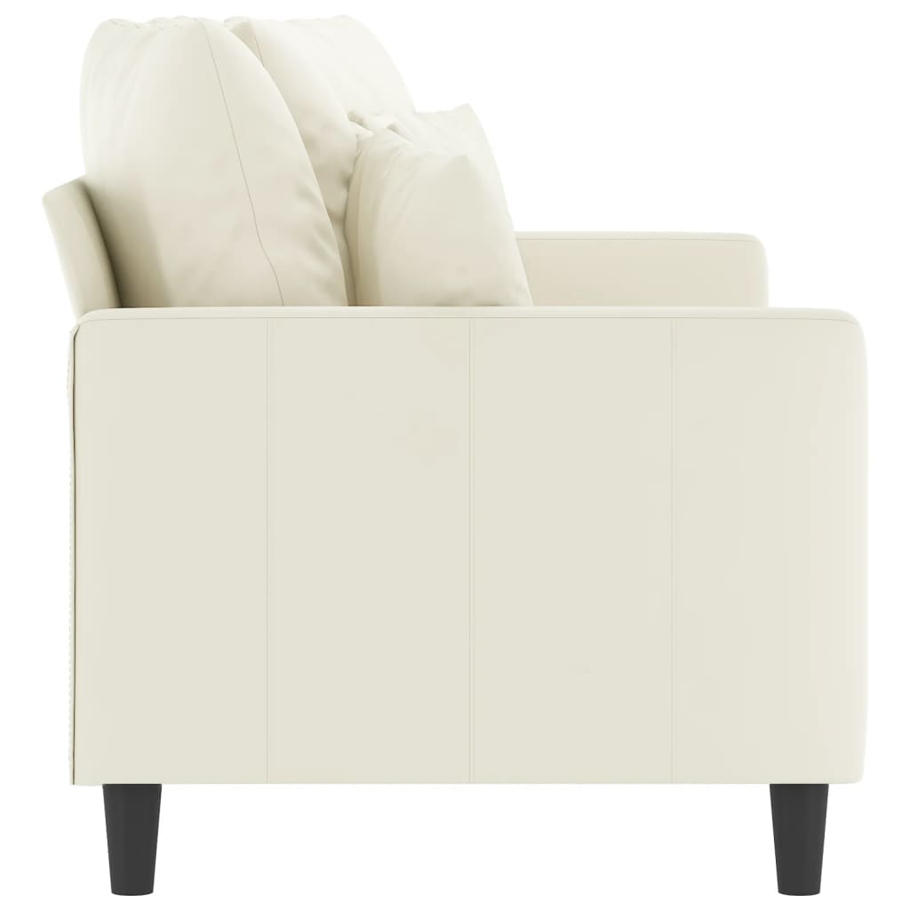 Canapé à 2 places Crème 140 cm Velours - XIOS