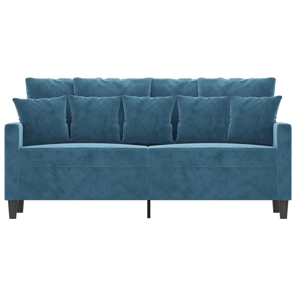 Canapé à 2 places Bleu 140 cm Velours - XIOS